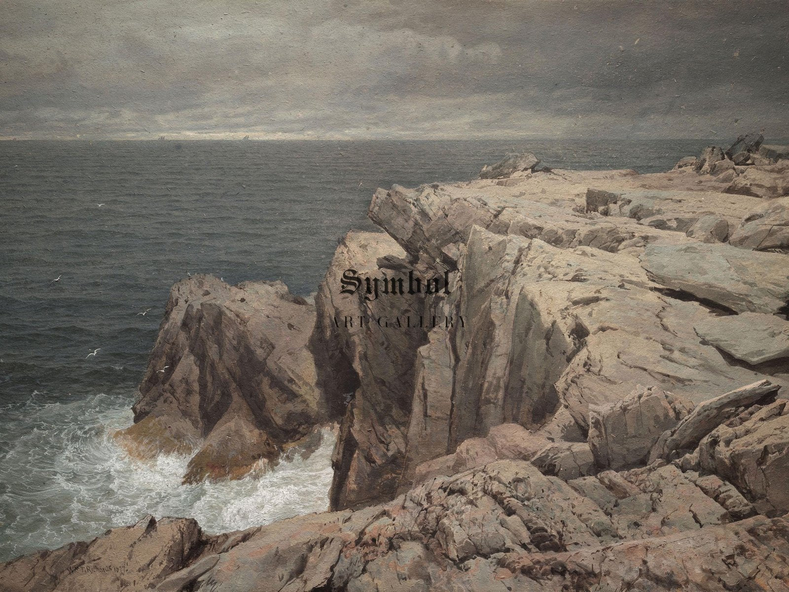 Cormorant Cliff Jamestown Rhode Island by William Trost Richards, 1877, Seascape and Maritime Art, fine art print