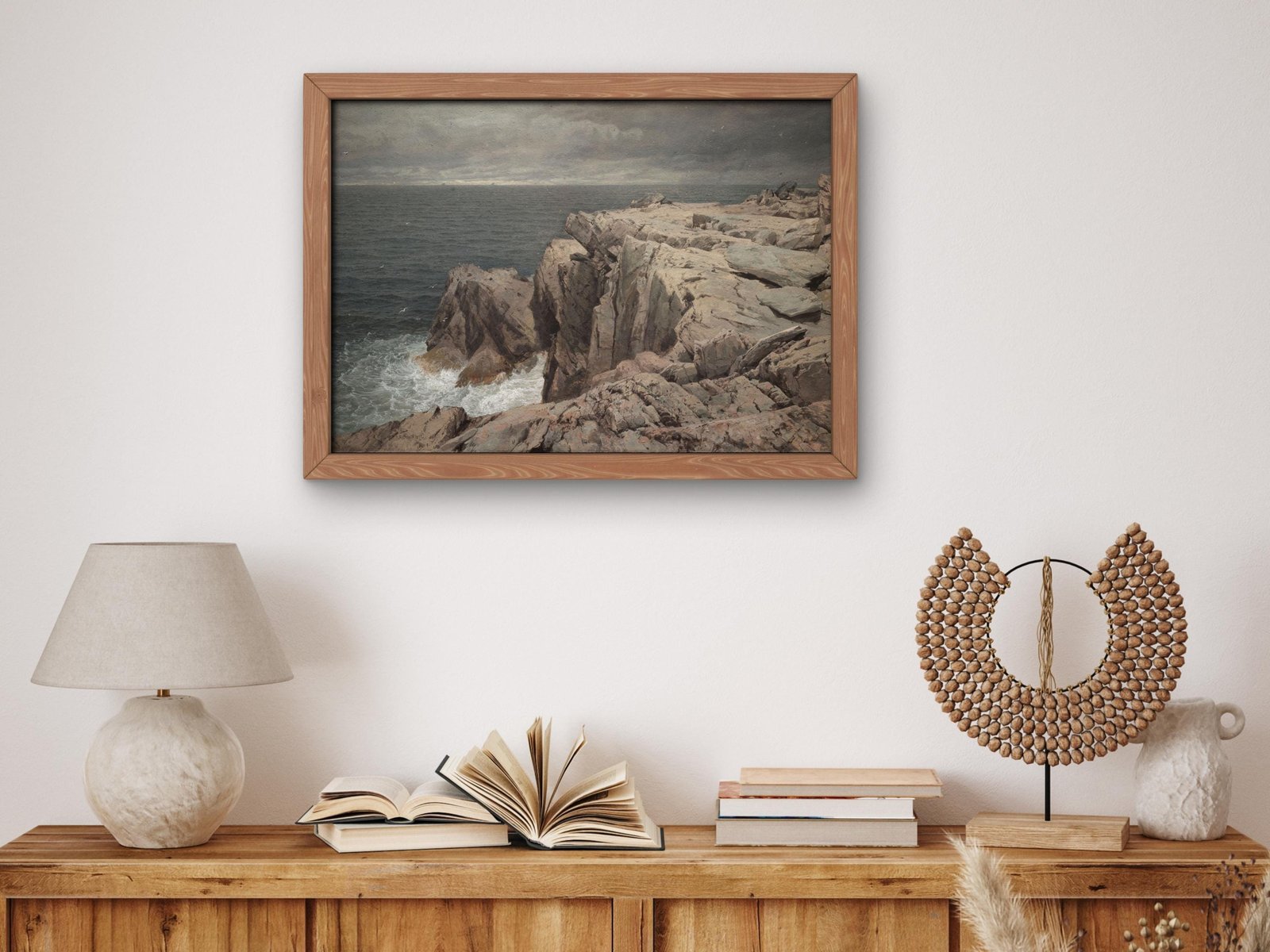 Cormorant Cliff Jamestown Rhode Island by William Trost Richards, 1877, Seascape and Maritime Art, fine art print