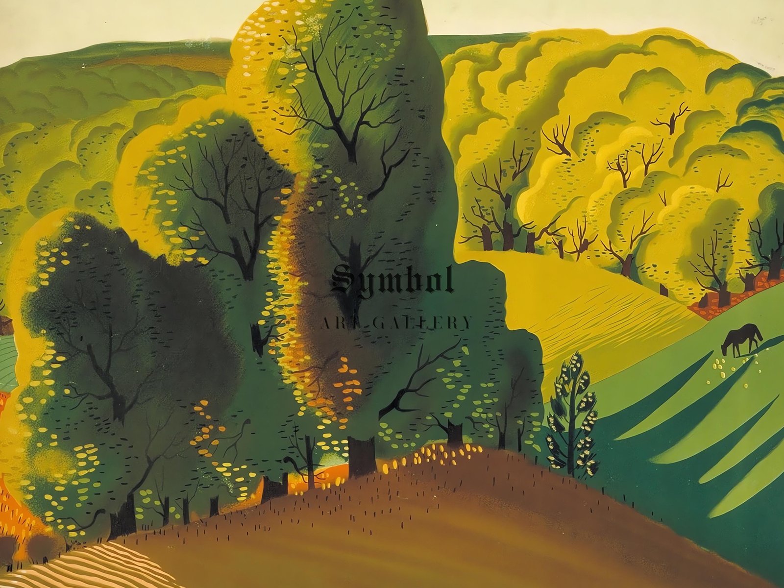 Countryside in Autumn by Edward McKnight Kauffer, 1938, Art Deco and American Modernism, fine art print