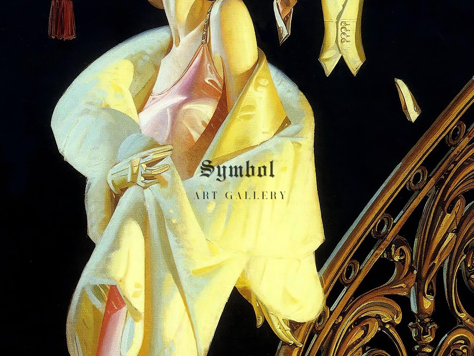 Couple Descending a Staircase by Joseph Christian Leyendecker, 1925, Art Deco and American Modernism, fine art print