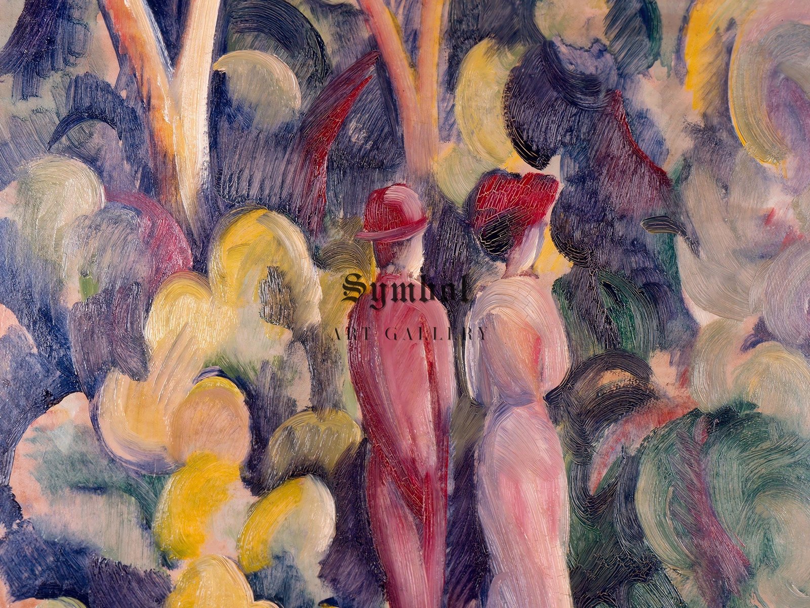 Couple on the Forest Track by August Macke, 1913, Expressionism and Fauvism, fine art print