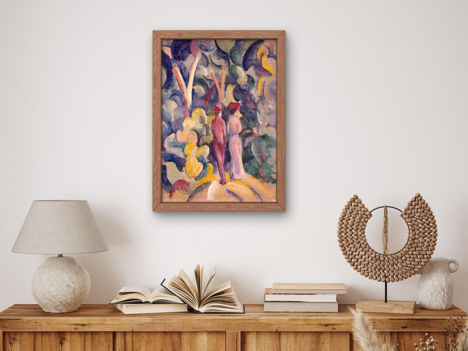 Couple on the Forest Track by August Macke, 1913, Expressionism and Fauvism, fine art print