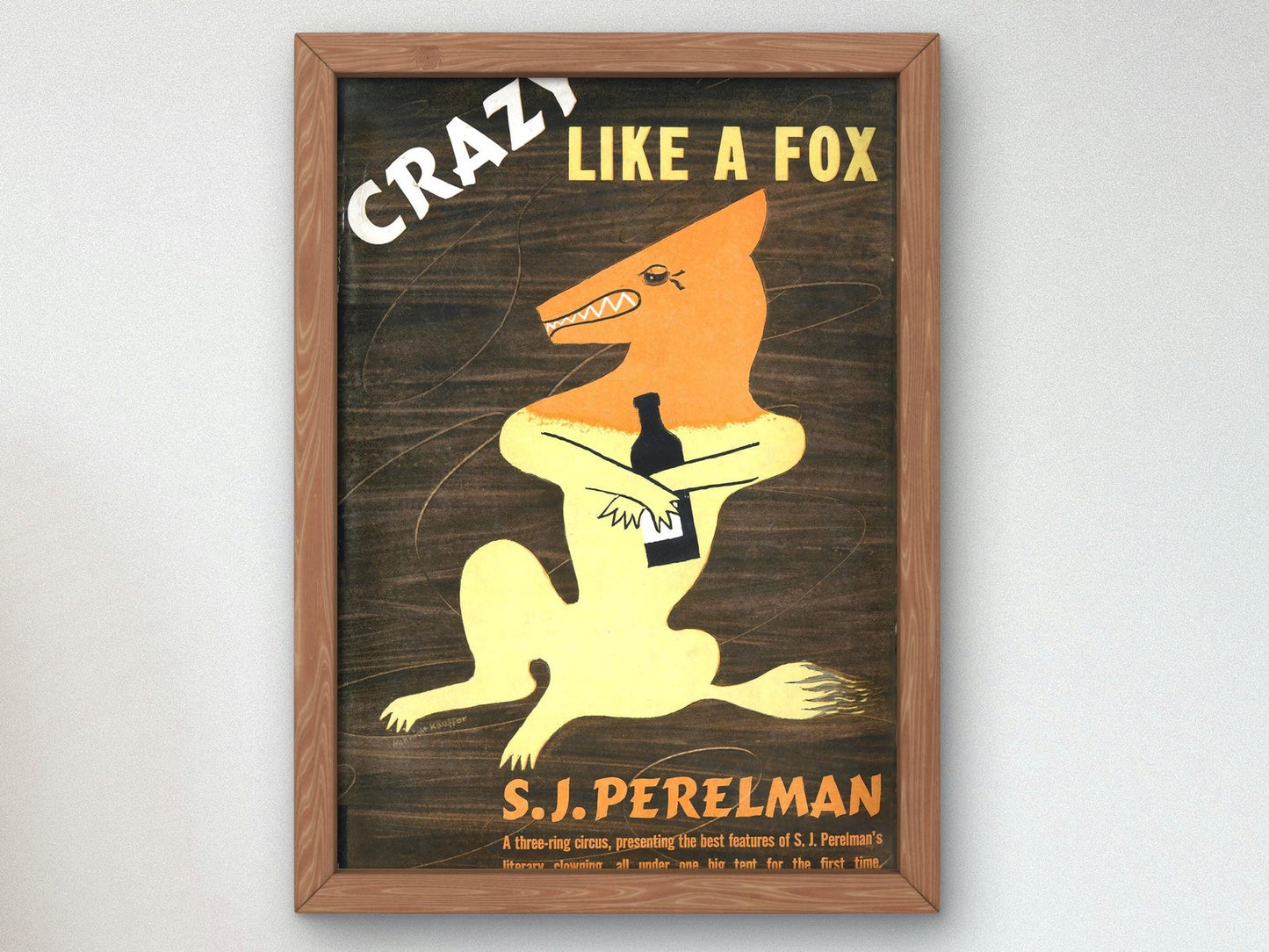 Crazy Like a Fox Jacket Drawing by E. McKnight Kauffer, 1945, Vintage Ads and Posters, fine art print