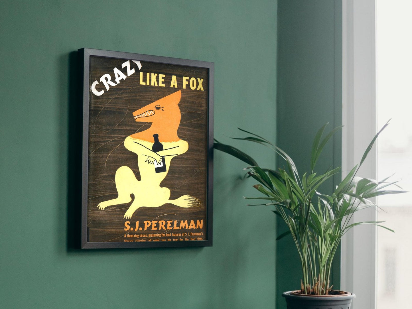 Crazy Like a Fox Jacket Drawing by E. McKnight Kauffer, 1945, Vintage Ads and Posters, fine art print