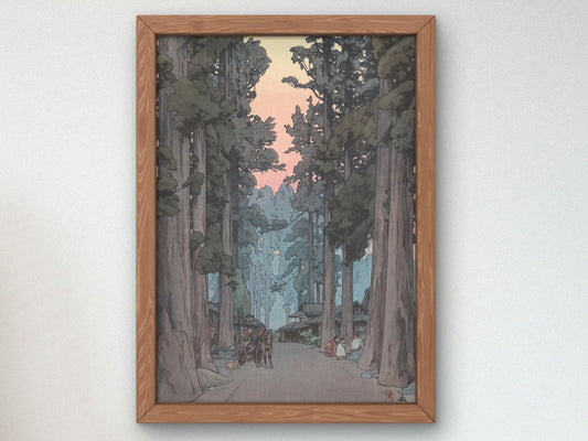Cryptomeria Avenue by Hiroshi Yoshida, 1937, Japanese Woodblock Prints, fine art print