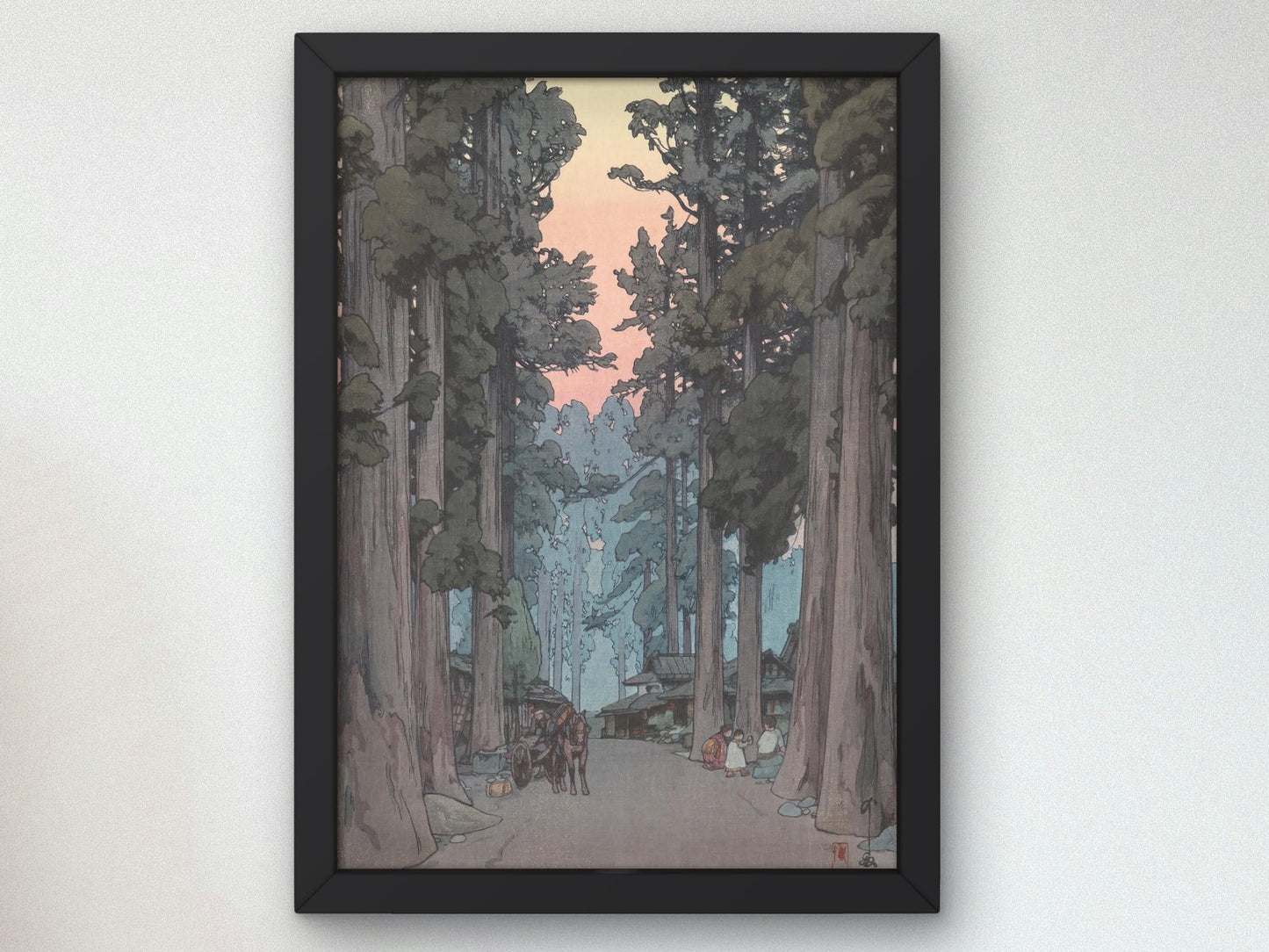 Cryptomeria Avenue by Hiroshi Yoshida, 1937, Japanese Woodblock Prints, fine art print