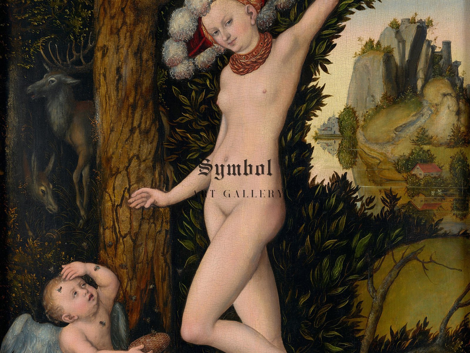 Cupid Complaining to Venus by Lucas Cranach the Elder, 1526, Renaissance, fine art print