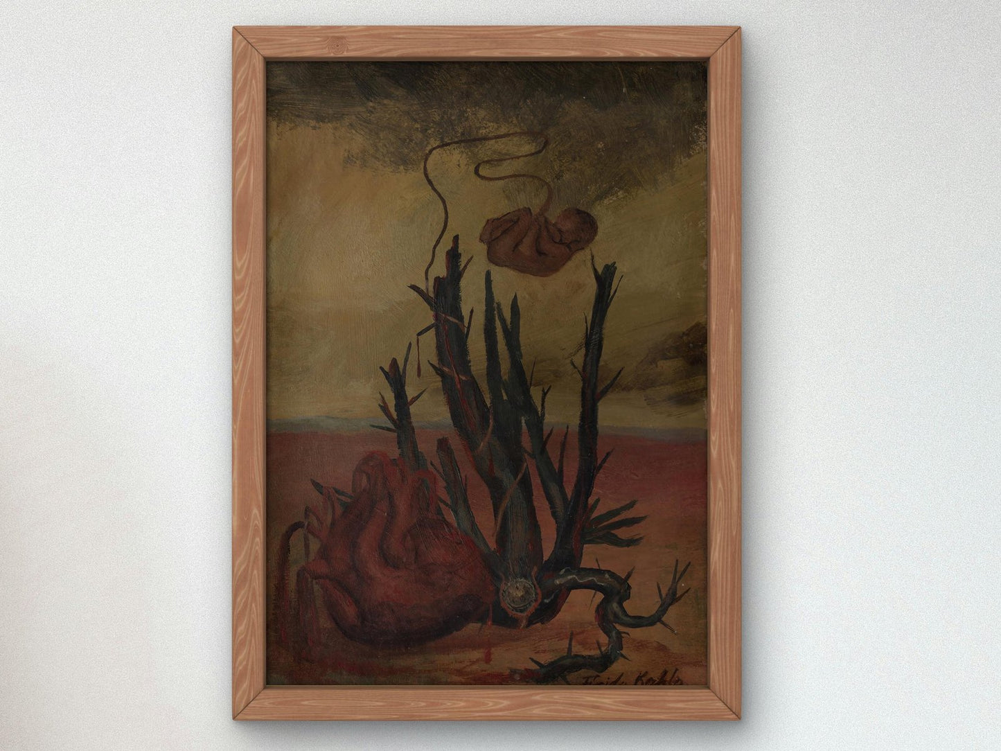 Cœur Cactus Fœtus by Frida Kahlo, 1932, Surrealism and Modern Art, fine art print