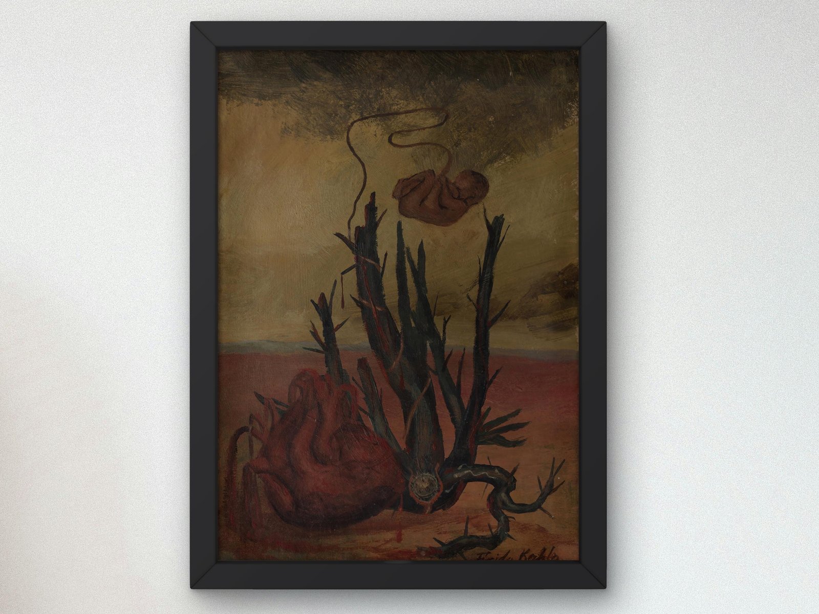 Cœur Cactus Fœtus by Frida Kahlo, 1932, Surrealism and Modern Art, fine art print