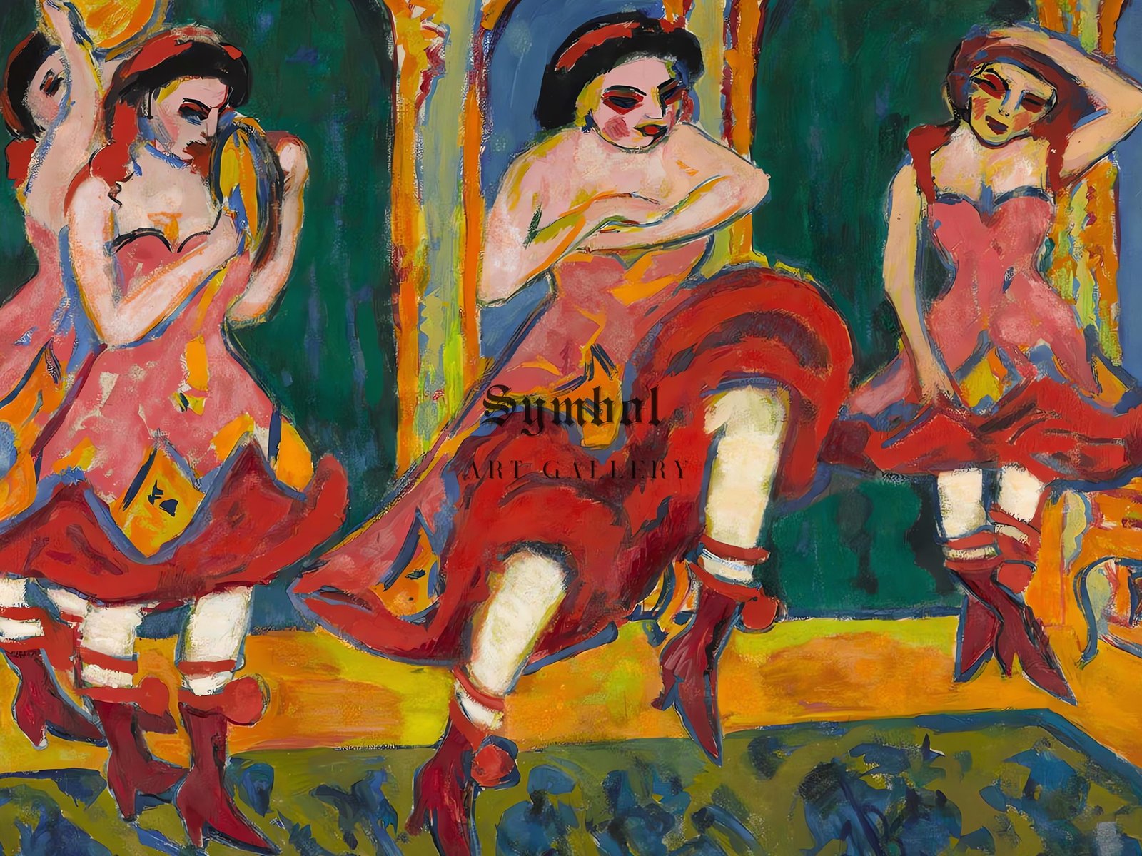 Czardas Dancers by Ernst Ludwig Kirchner, 1925, Expressionism and Fauvism, fine art print