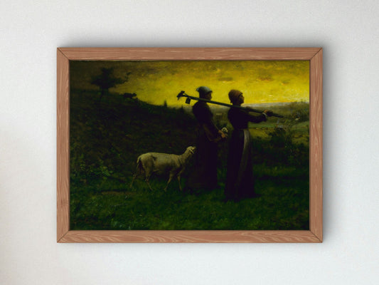 Bringing Home the New Born Lamb by Elliott Daingerfield 1890, Wall Art Print, Fine Art Reproduction, Museum Quality Decor, Poster
