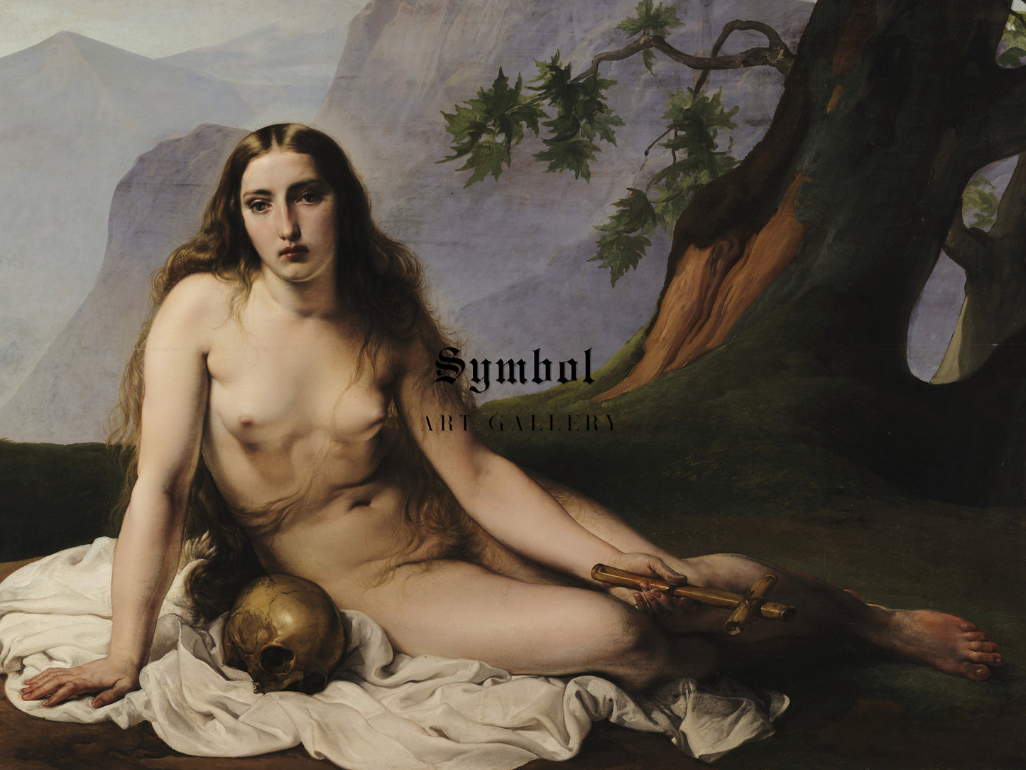 Mary Magdalene as a Hermit by Francesco Hayez 1833, Wall Art Print, Fine Art Reproduction, Museum Quality Decor, Poster