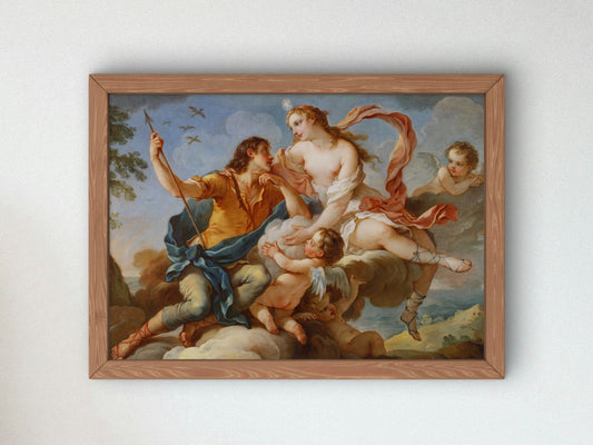Venus and Adonis or Aurora and Cephalus by Charles Joseph Natoire 1750, Wall Art Print, Fine Art Reproduction, Museum Quality Decor, Poster