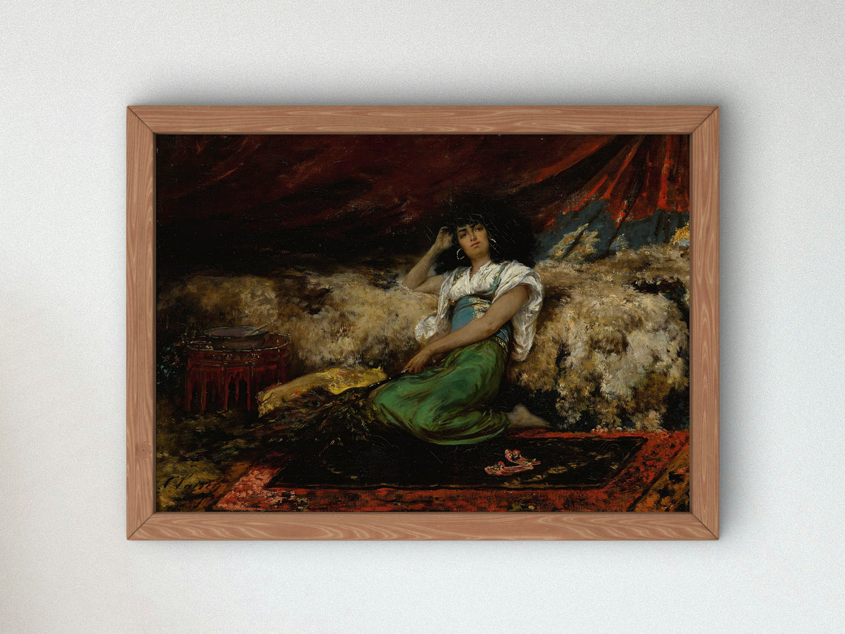 The Peacock Fan by Georges Jules Victor Clairin, Wall Art Print, Fine Art Reproduction, Museum Quality Decor, Poster