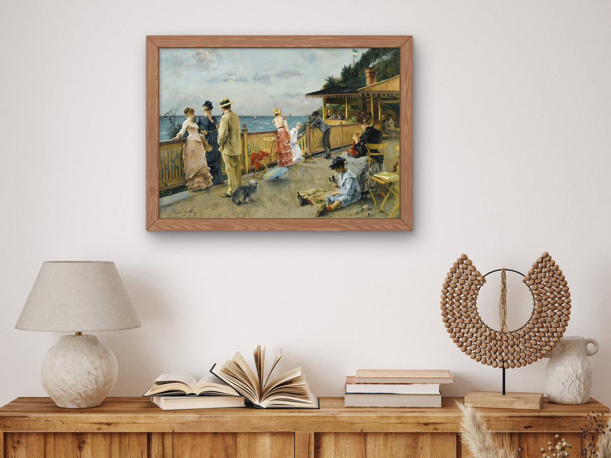 The Villa by the Cliffs at Sainte Adresse by Alfred Stevens 1884, Wall Art Print, Fine Art Reproduction, Museum Quality Decor, Poster