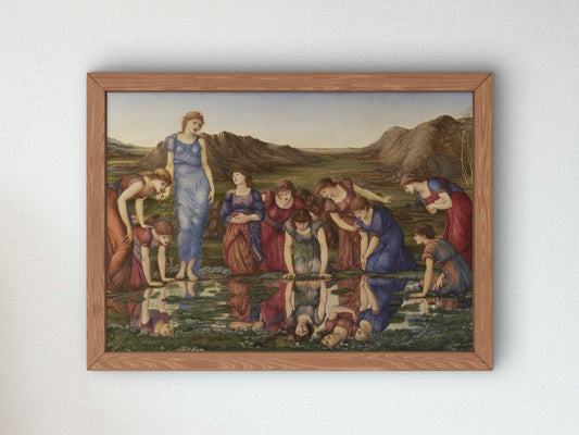 The Mirror of Venus by Edward Burne Jones 1877, Wall Art Print, Fine Art Reproduction, Museum Quality Decor, Poster