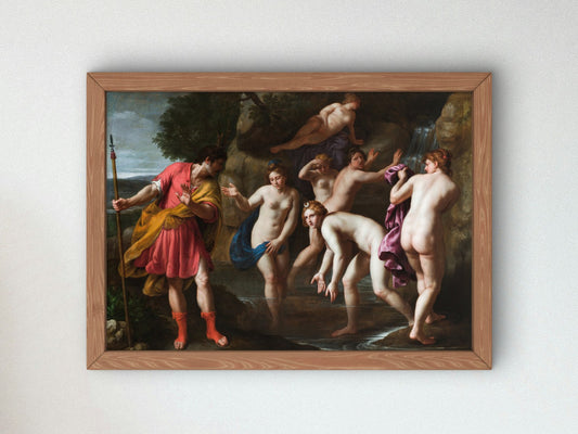 Diana and Actaeon by Alessandro Turchi 1600, Wall Art Print, Fine Art Reproduction, Museum Quality Decor, Poster