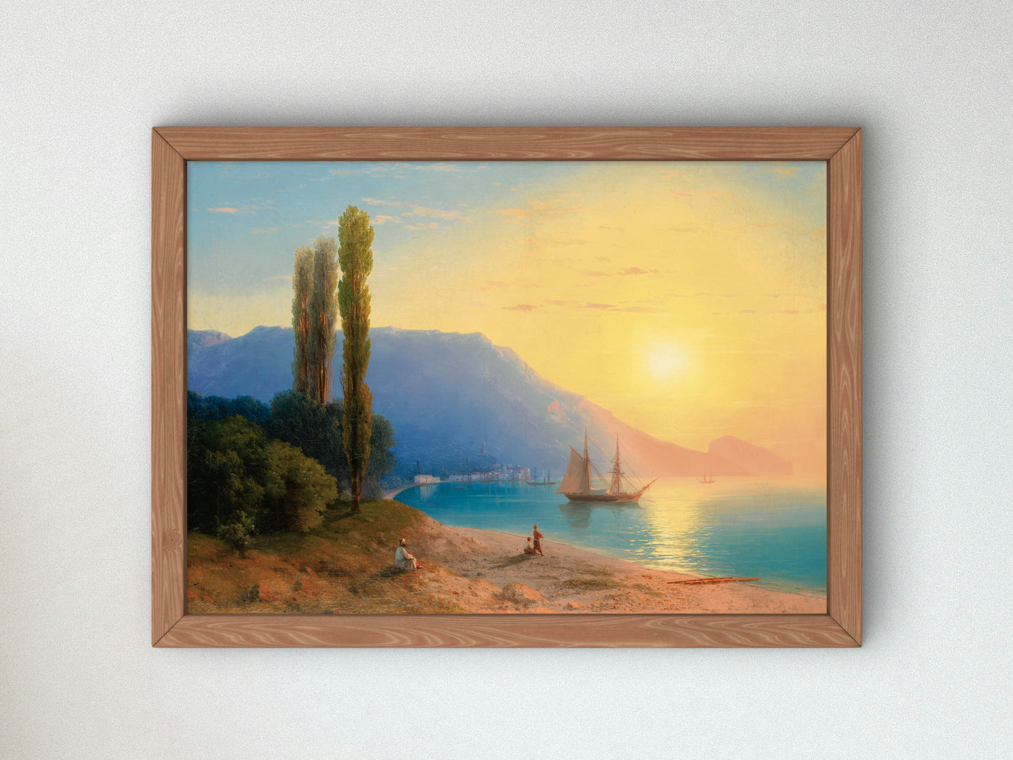 Sunset Over Yalta by Ivan Konstantinovich Aivazovsky 1861, Wall Art Print, Fine Art Reproduction, Museum Quality Decor, Poster