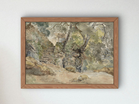 From the Park of Villa Chigi in Ariccia by Ernst Fries 1824, Wall Art Print, Fine Art Reproduction, Museum Quality Decor, Poster