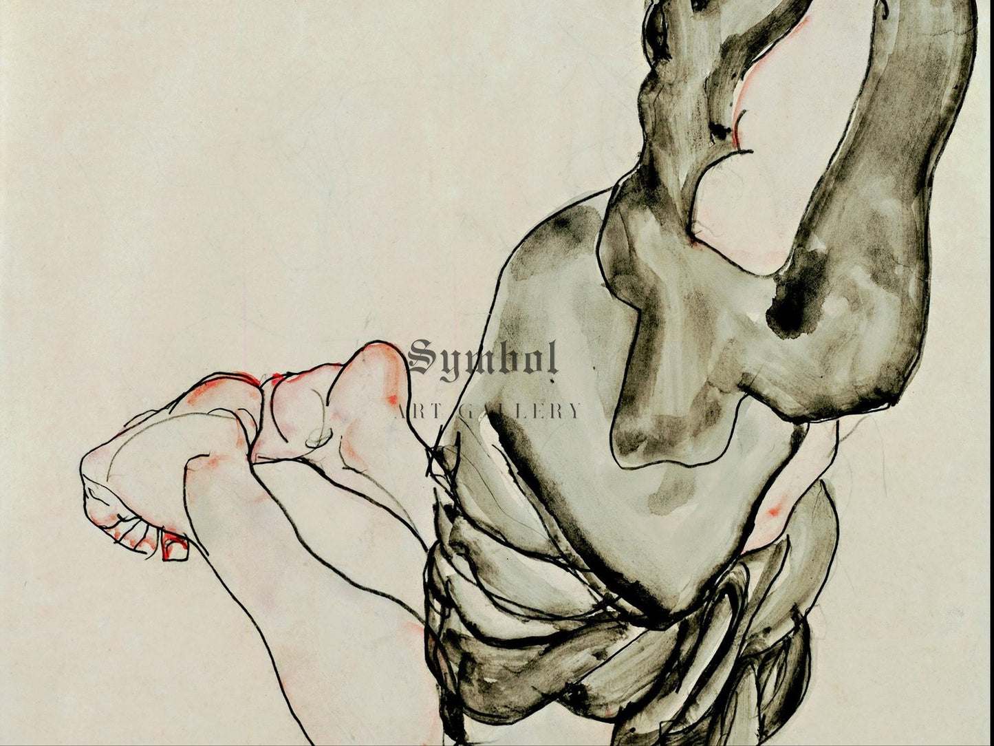 Kneeling Woman with a Gray Cape by Egon Schiele 1912, Wall Art Print, Fine Art Reproduction, Museum Quality Decor, Poster