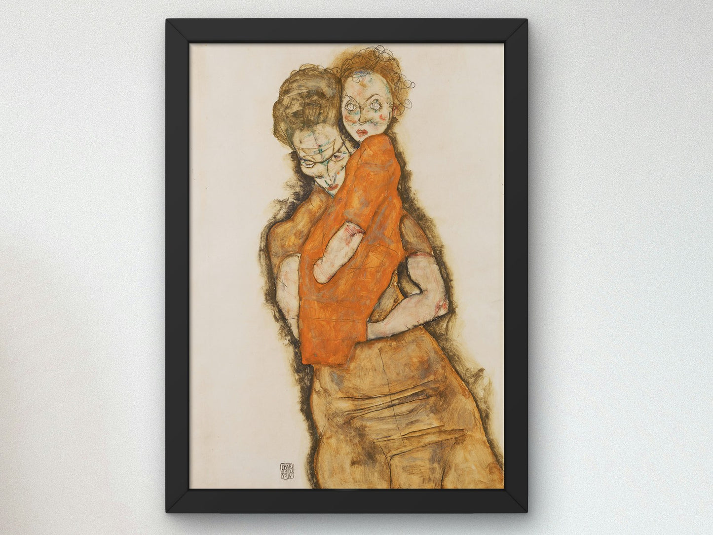 Mother and Child by Egon Schiele 1914, Wall Art Print, Fine Art Reproduction, Museum Quality Decor, Poster