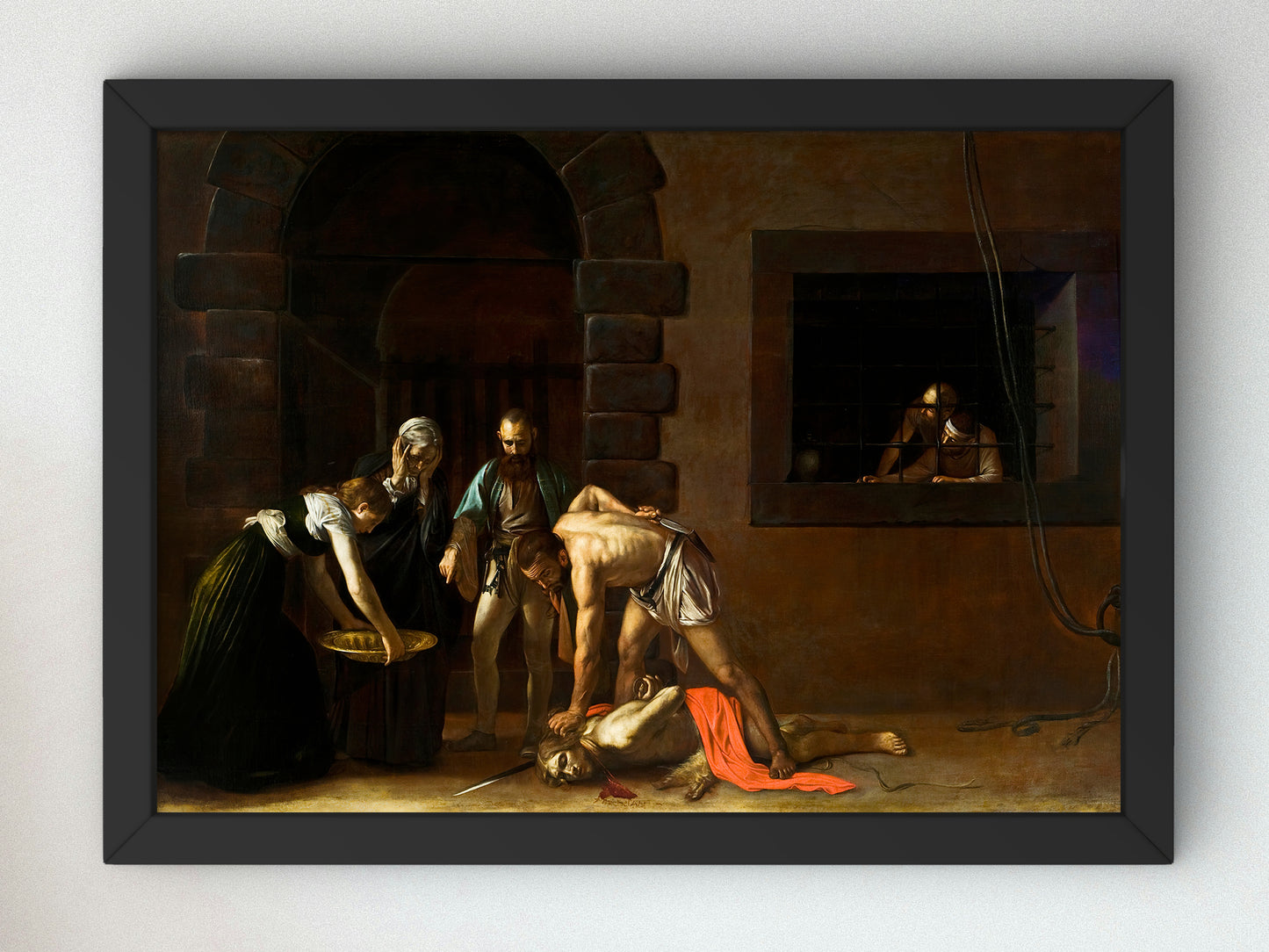 The Beheading of St. John the Baptist by Caravaggio 1608, Wall Art Print, Fine Art Reproduction, Museum Quality Decor, Poster