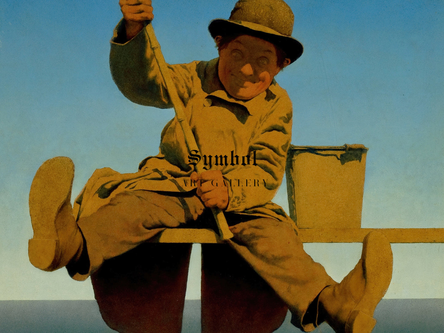 Fisherman on Pier by Maxfield Parrish 1921, Wall Art Print, Fine Art Reproduction, Museum Quality Decor, Poster