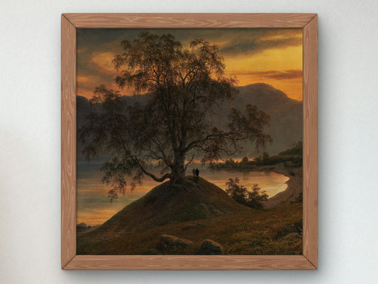 Old Birch Tree at the Sognefjord by Thomas Fearnley 1839, Wall Art Print, Fine Art Reproduction, Museum Quality Decor, Poster