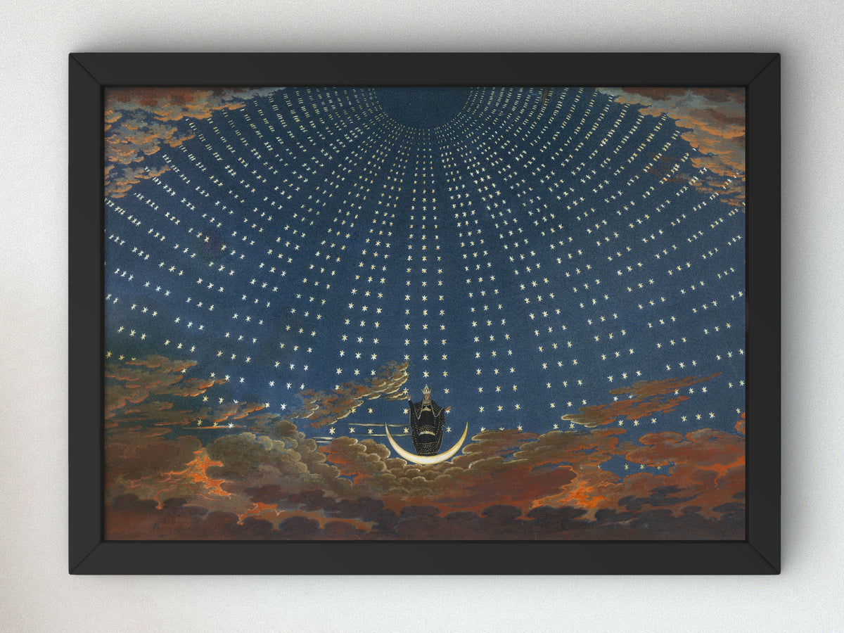 Magic Flute Hall of Stars by Karl Friedrich Schinkel 1847, Wall Art Print, Fine Art Reproduction, Museum Quality Decor, Poster
