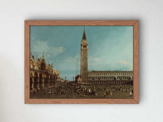 The Piazza San Marco Venice by Canaletto 1746, Wall Art Print, Fine Art Reproduction, Museum Quality Decor, Poster