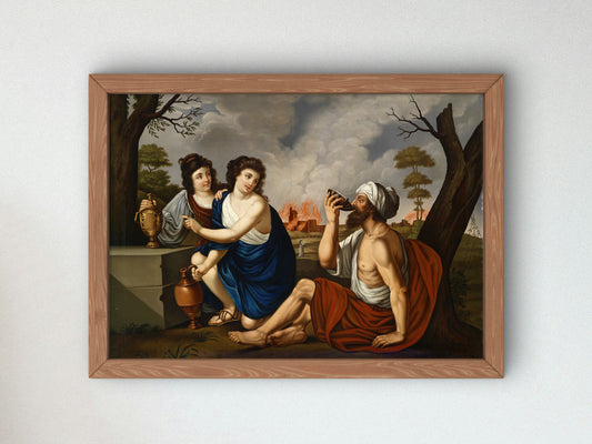 Lot and His Daughters by Josef Worlicek, Wall Art Print, Fine Art Reproduction, Museum Quality Decor, Poster