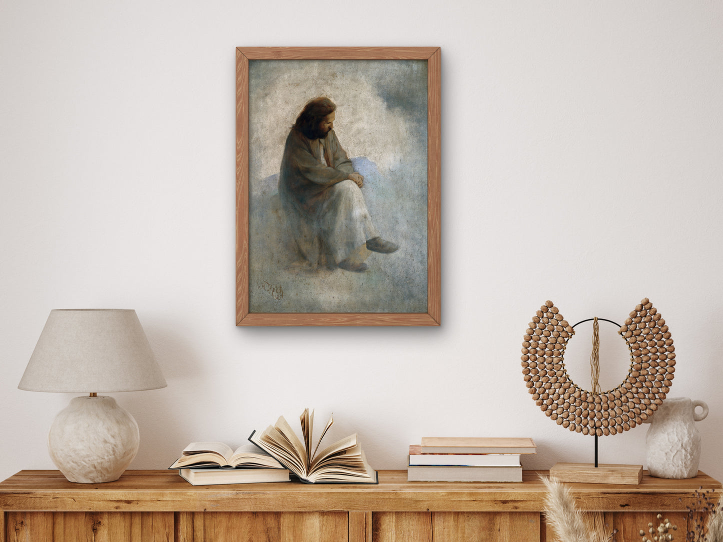 Self Portrait as Christ by Karl Wilhelm Diefenbach 1892, Wall Art Print, Fine Art Reproduction, Museum Quality Decor, Poster