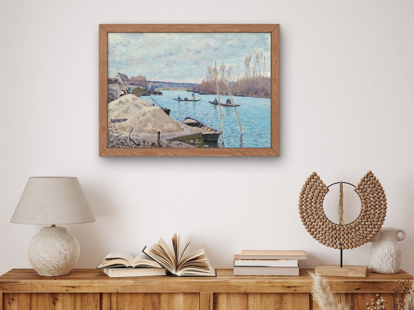 The Seine at Port Marly Piles of Sand by Alfred Sisley 1875, Wall Art Print, Fine Art Reproduction, Museum Quality Decor, Poster