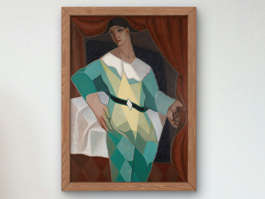 Arlequin by Juan Gris 1925, Wall Art Print, Fine Art Reproduction, Museum Quality Decor, Poster