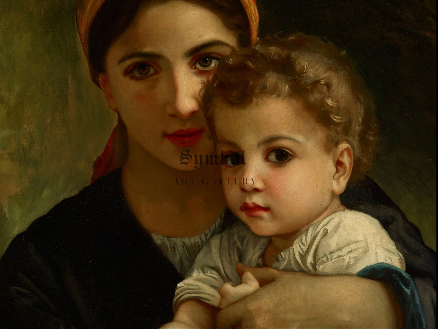 Young Girl and Child by William Bouguereau, Wall Art Print, Fine Art Reproduction, Museum Quality Decor, Poster