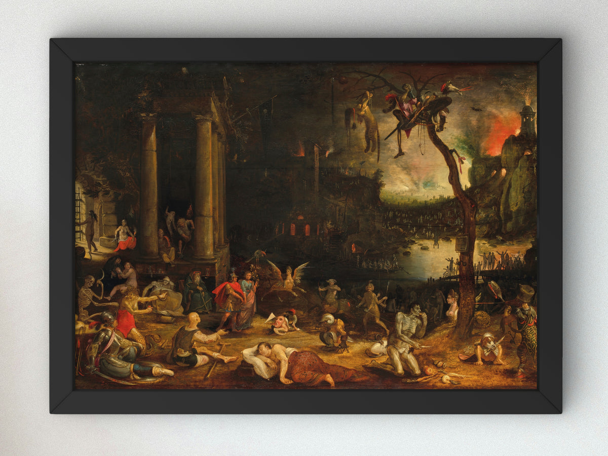 The Cumaean Sibyl Leading Aeneas to the Underworld by Flemish School 1600, Wall Art Print, Fine Art Reproduction, Museum Quality Decor