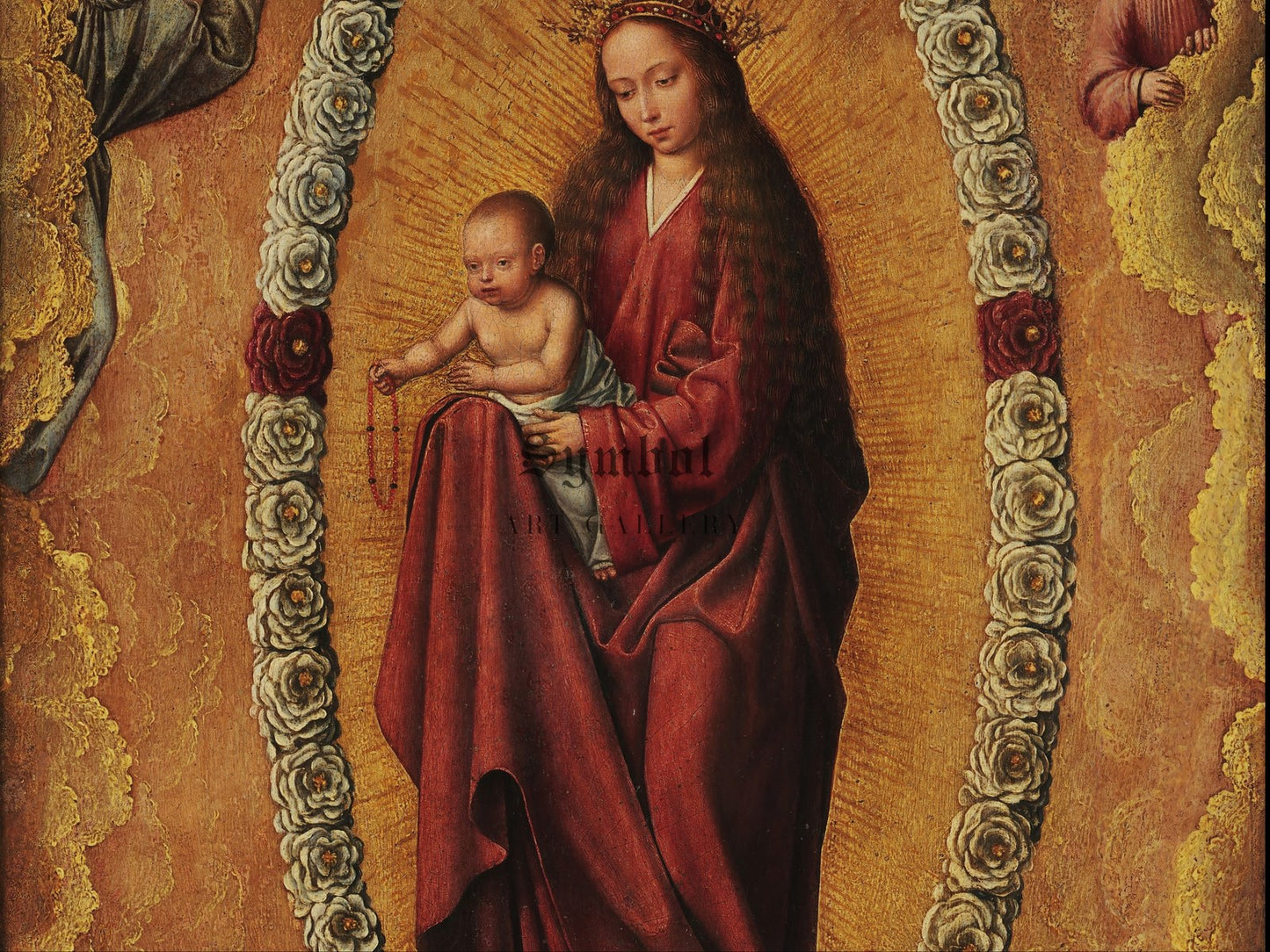 Virgin of the Rosary by Quentin Metsys 1520, Wall Art Print, Fine Art Reproduction, Museum Quality Decor, Poster