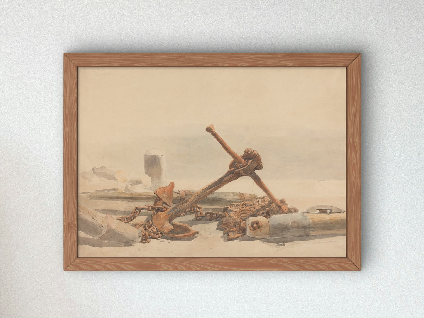 Spar and Anchor by Edward Angelo Goodall 1850, Wall Art Print, Fine Art Reproduction, Museum Quality Decor, Poster