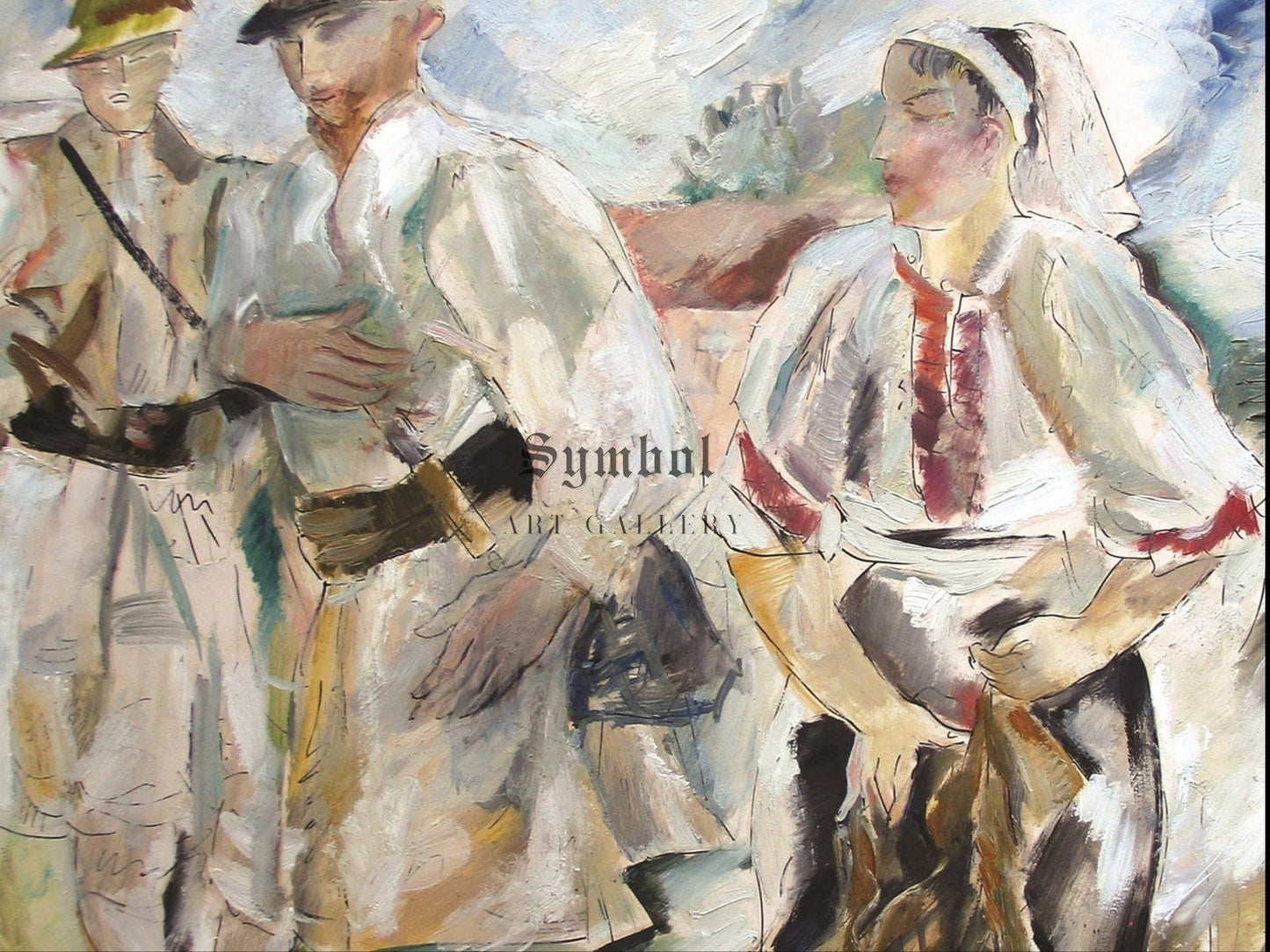 Peasants at the Fair by Elena Popea, Wall Art Print, Fine Art Reproduction, Museum Quality Decor, Poster