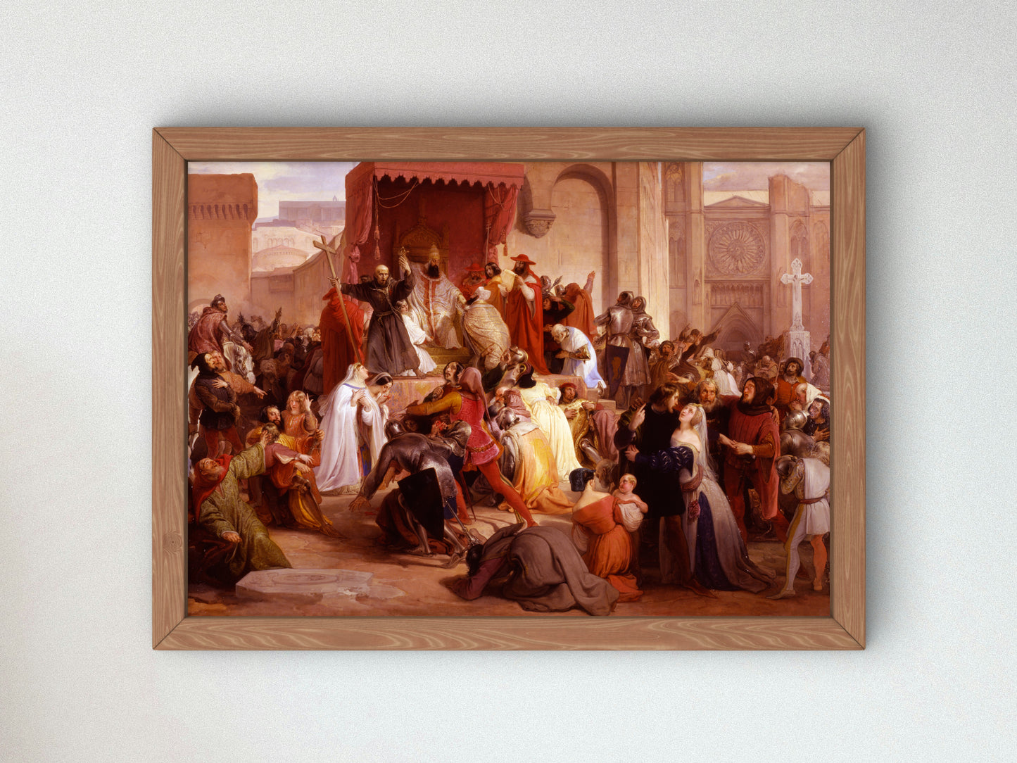 Pope Urban II Preaching the First Crusade in the Square of Clermont by Francesco Hayez 1835, Wall Art Print, Fine Art Reproduction