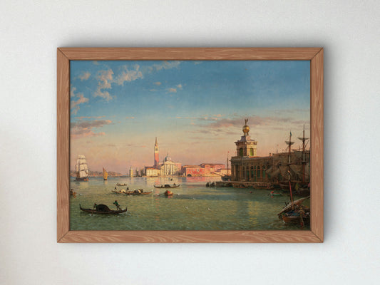 The Palazzo Piscani, Venice by Friedrich von Nerly, Wall Art Print, Fine Art Reproduction, Museum Quality Decor, Poster
