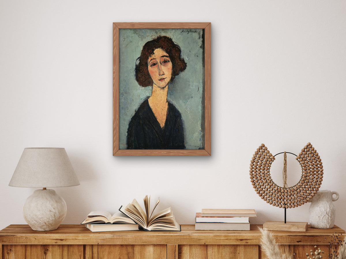Young Woman by Amedeo Modigliani, Wall Art Print, Fine Art Reproduction, Museum Quality Decor, Poster