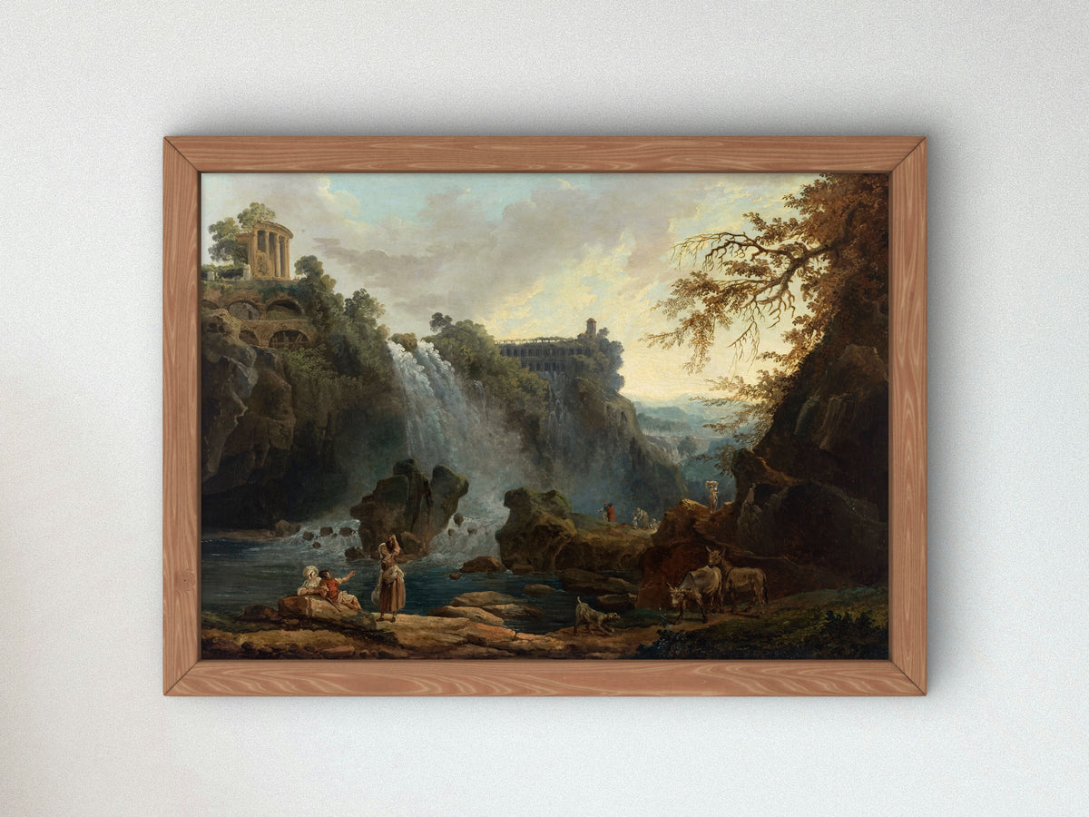 Les Cascatelles de Tivoli by Hubert Robert 1776, Wall Art Print, Fine Art Reproduction, Museum Quality Decor, Poster