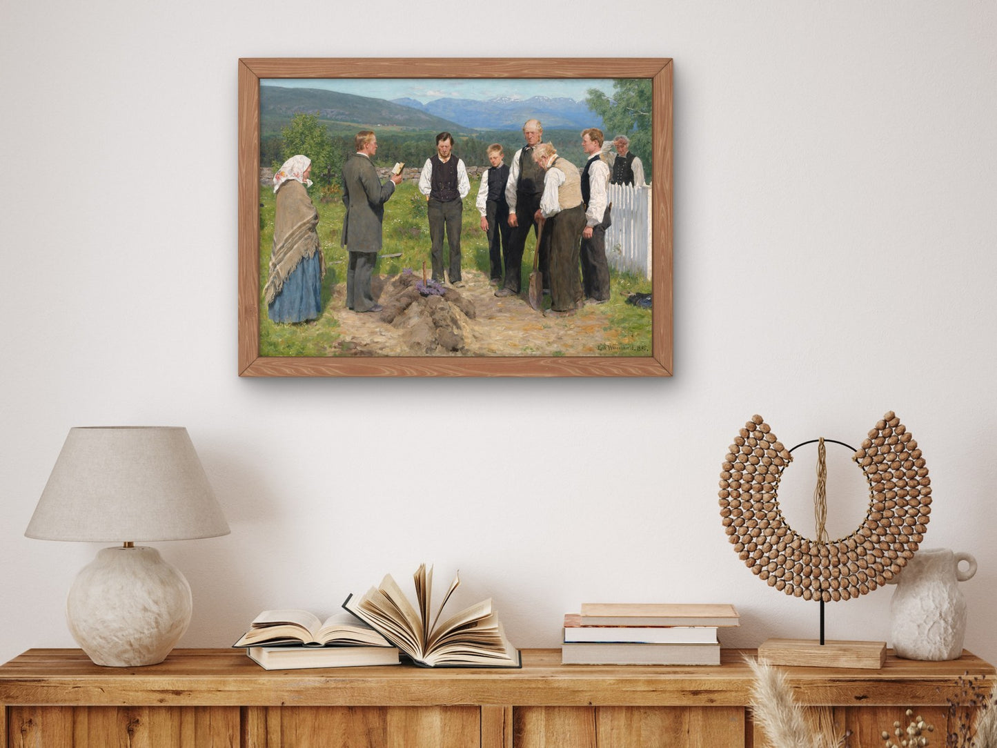 Peasant Burial by Erik Werenskiold 1883, Wall Art Print, Fine Art Reproduction, Museum Quality Decor, Poster