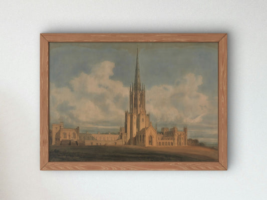 Projected Design for Fonthill Abbey Wiltshire by James Wyatt 1798, Wall Art Print, Fine Art Reproduction, Museum Quality Decor, Poster
