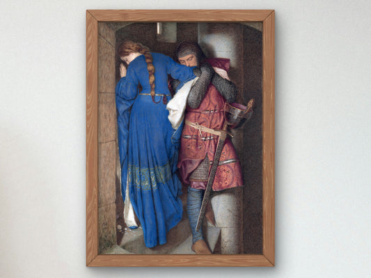 The Meeting on the Turret Stairs by Frederic William Burton 1864, Wall Art Print, Fine Art Reproduction, Museum Quality Decor, Poster