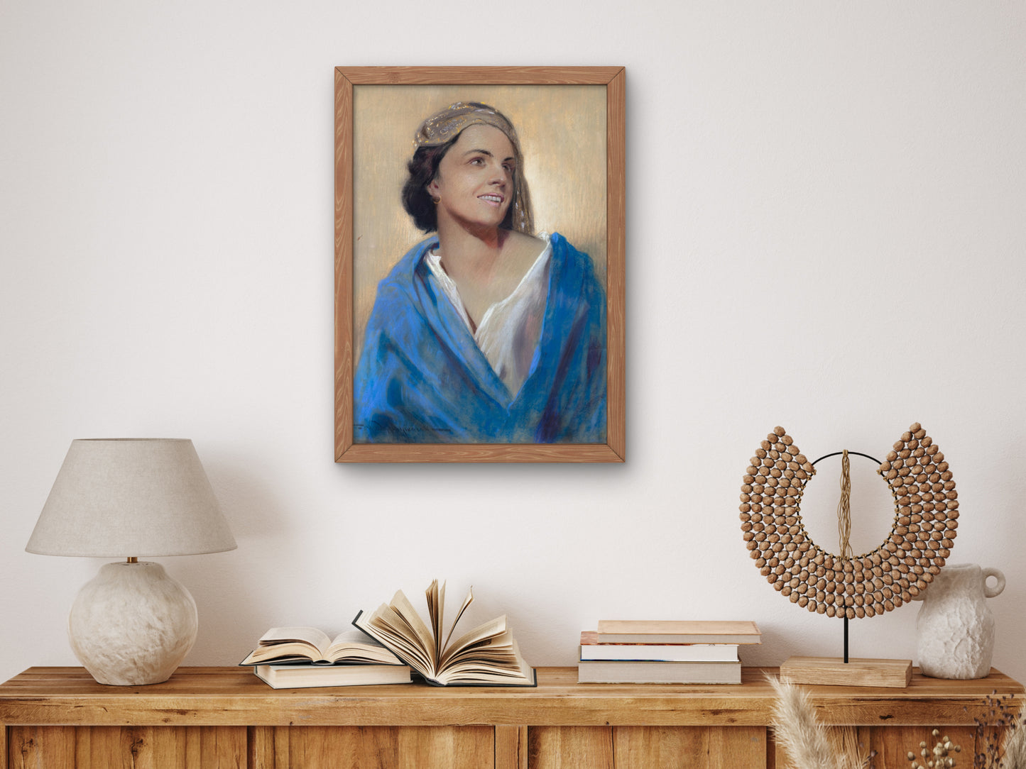 Smiling Woman by Feliks Michał Wygrzywalski, Wall Art Print, Fine Art Reproduction, Museum Quality Decor, Poster
