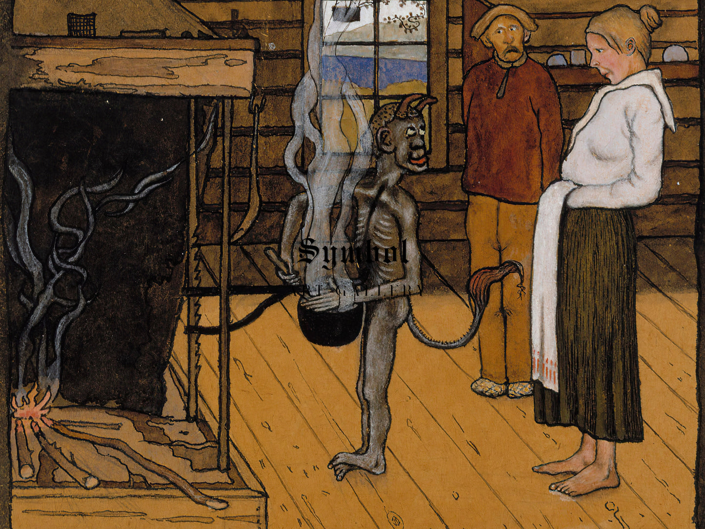 The Poor Devil By the Fire by Hugo Simberg 1897, Wall Art Print, Fine Art Reproduction, Museum Quality Decor, Poster