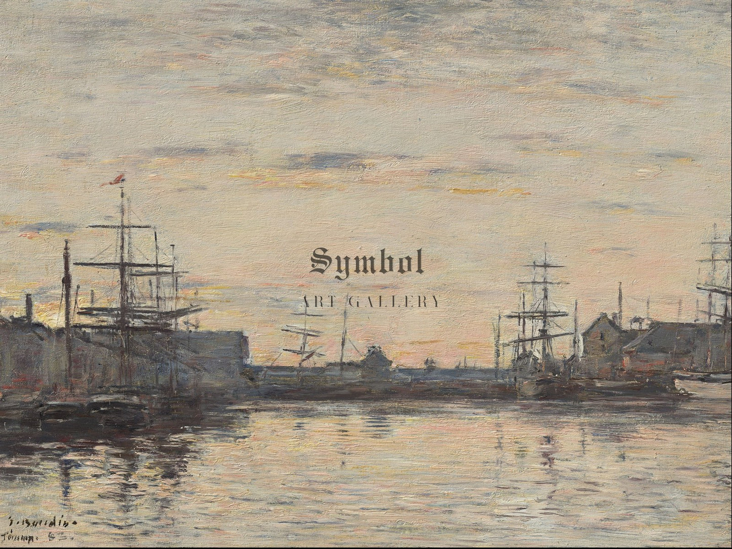 Fécamp The Inner Harbor by Eugène Boudin 1883, Wall Art Print, Fine Art Reproduction, Museum Quality Decor, Poster