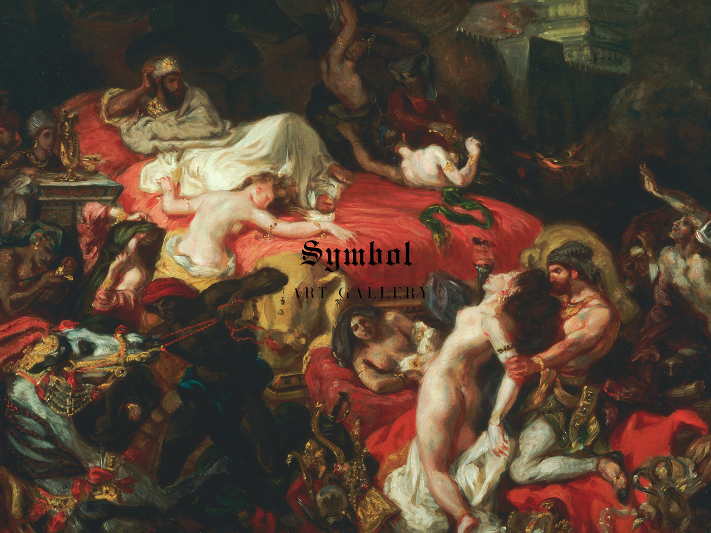 The Death of Sardanapalus by Eugène Delacroix 1844, Wall Art Print, Fine Art Reproduction, Museum Quality Decor, Poster